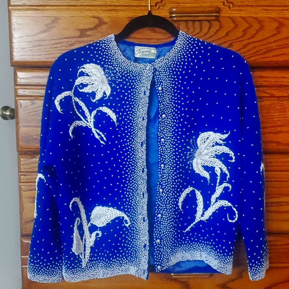 Gorgeous hand beaded Vintage Cardigan